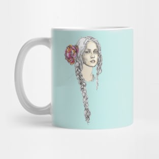 Woman with Braided Hair. Mug